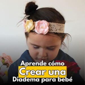 diadema para bebe con rosas